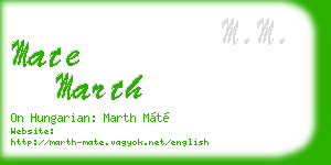 mate marth business card